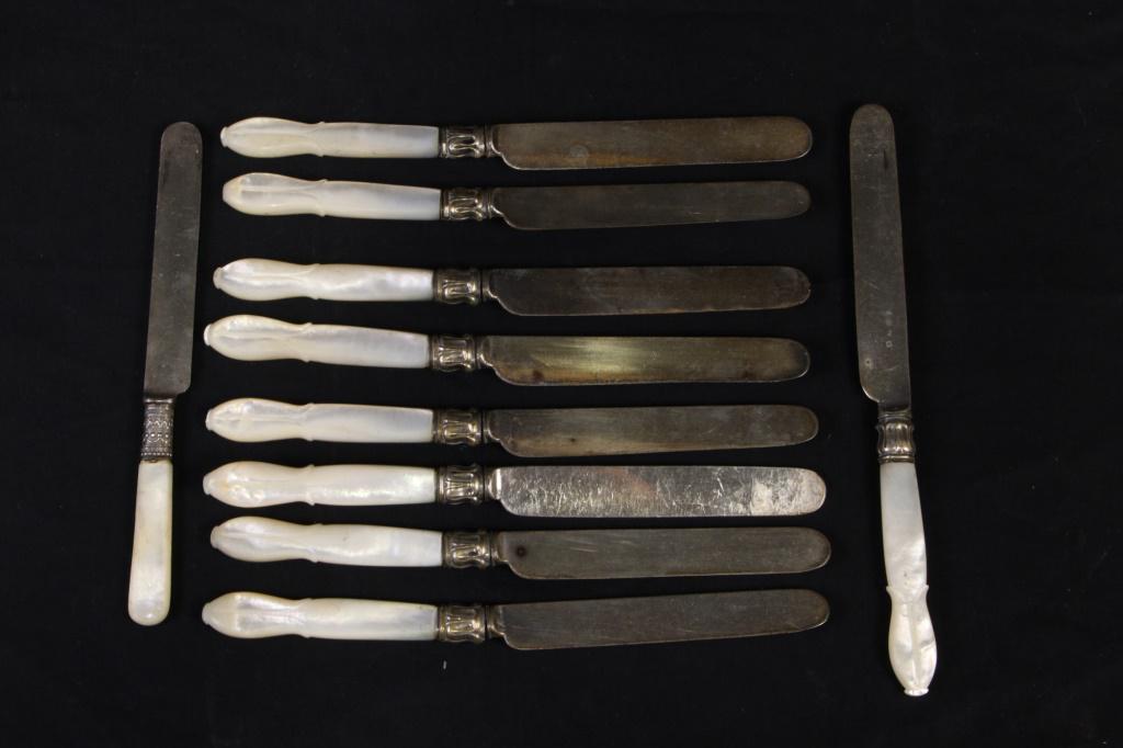 SET OF 10 STERLING SILVER KNIVES (1 of 1)