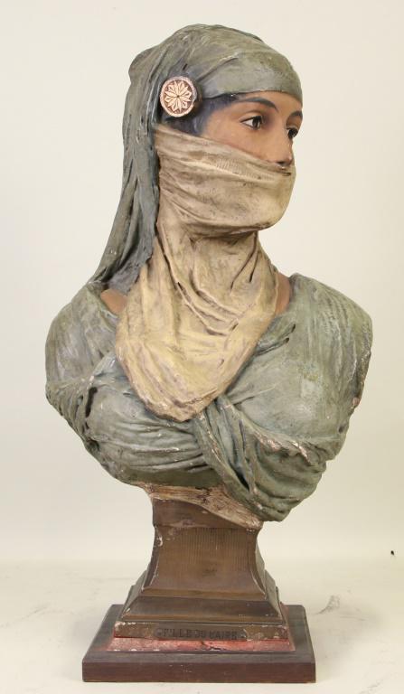 EMILE GUILLEMIN "FILLE DU CAIRE" TERRACOTTA BUST (1 of 3)