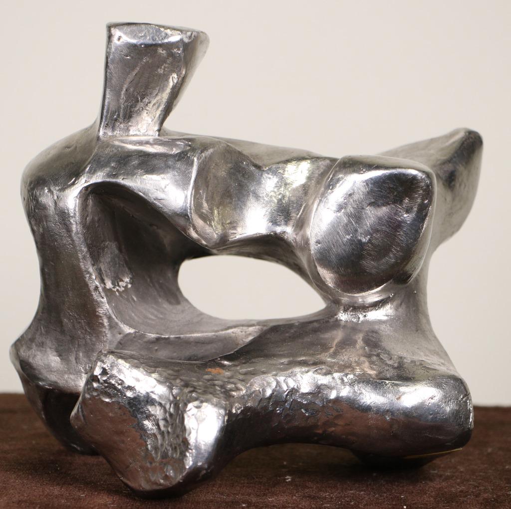 P. AMSEL SILVERED BRONZE CONTEMPORARY SCULPTURE (1 of 3)