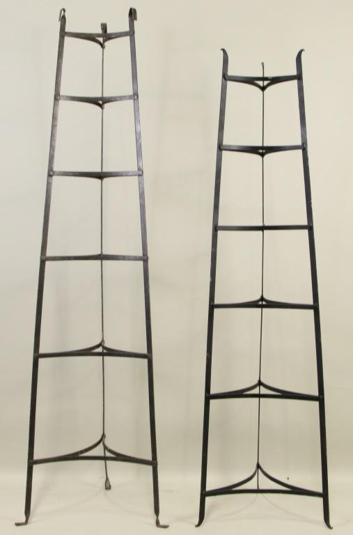 PAIR OF VINTAGE IRON POT RACKS (1 of 1)