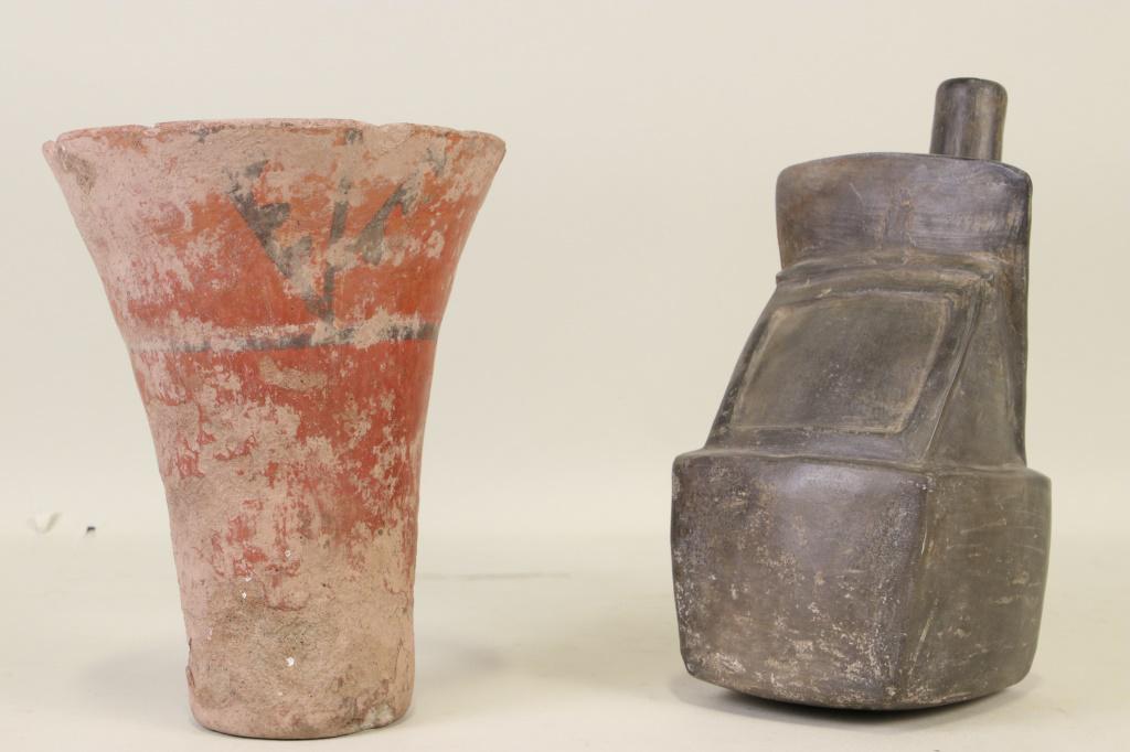 PRE-COLUMBIAN TERRACOTTA VESSEL & JUG (1 of 1)