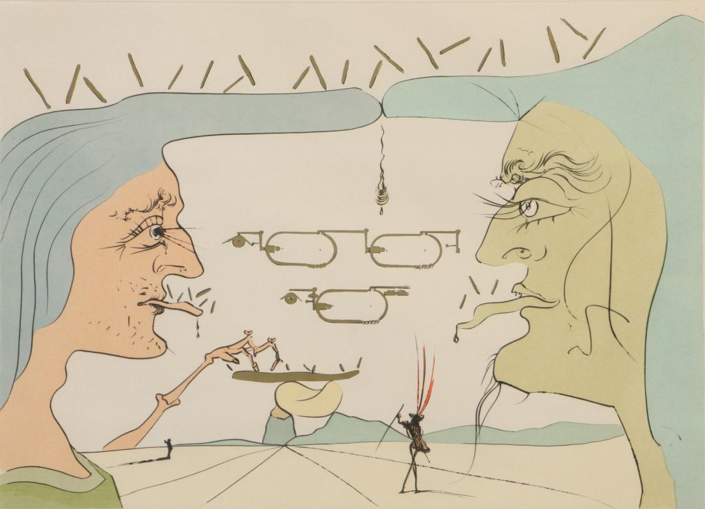 SALVADOR DALI "TELEGRAPH" ORIGINAL ETCHING SIGNED (1 of 3)