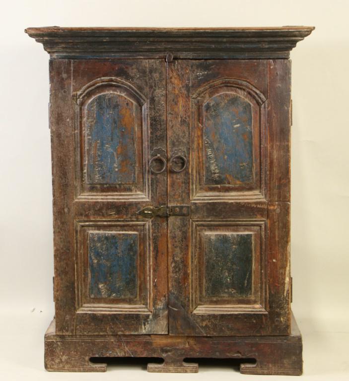 SPANISH PAINTED TWO DOOR SMALL CABINET (1 of 2)