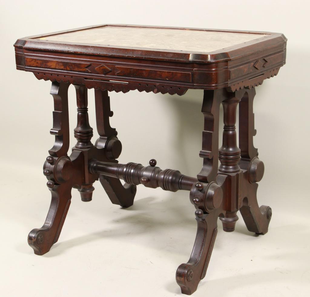 VICTORIAN MARBLE TOP TABLE (1 of 6)