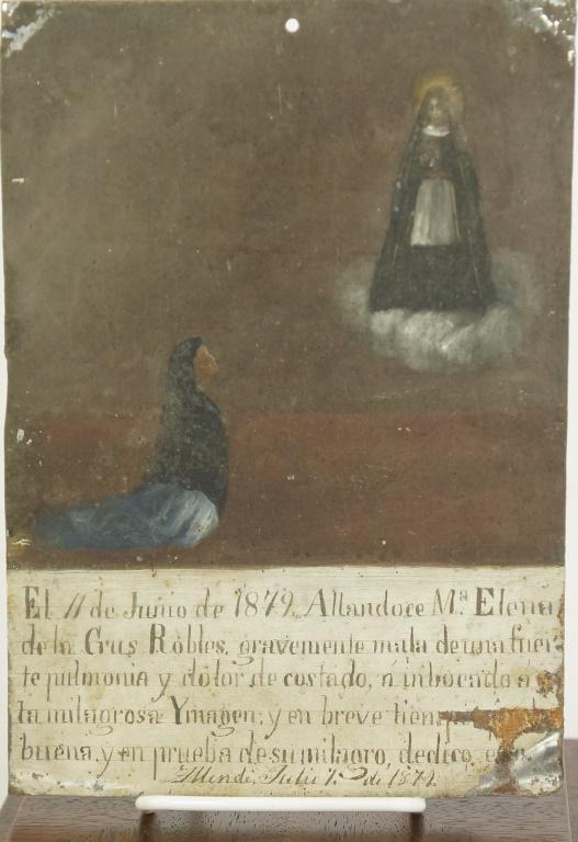 1879 EX VOTO "NUESTRA SENORA DEL CALVARIO" OIL (1 of 2)
