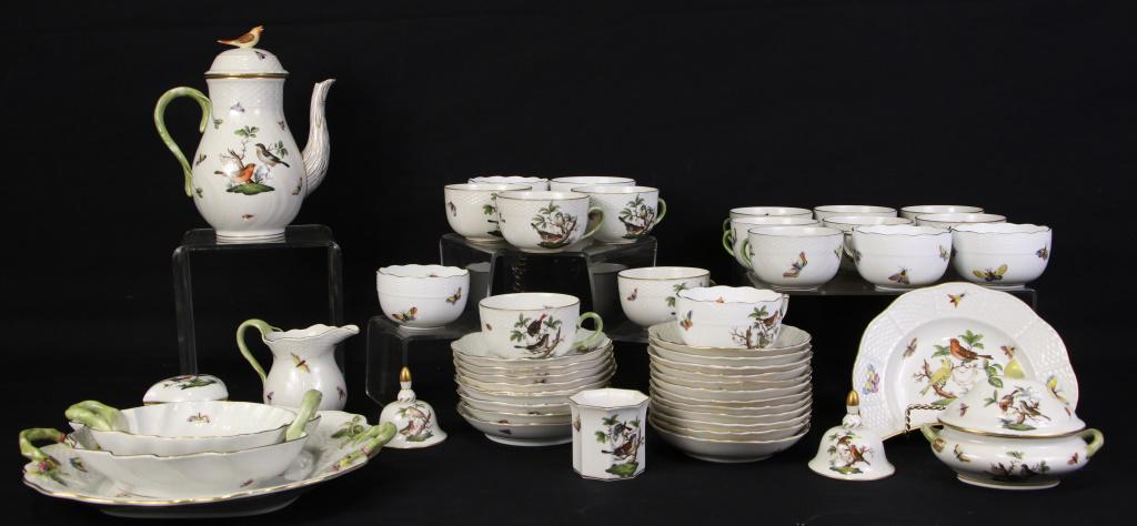 50-PIECE HEREND ROTHSCHILD BIRD COFFE/TEA SET (1 of 2)