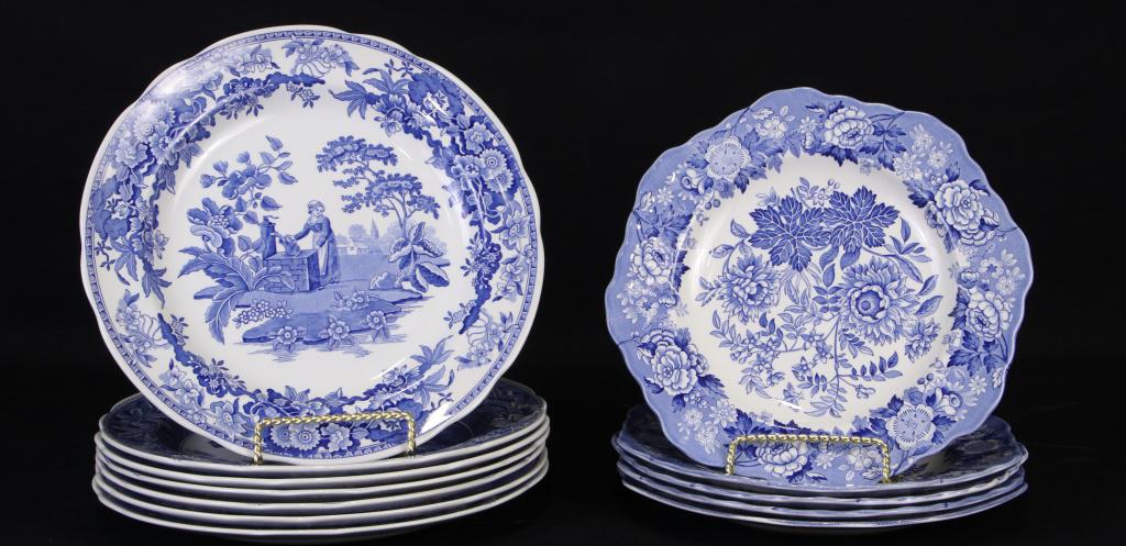 MIXED LOT OF 12 SPODE PLATES (1 of 3)
