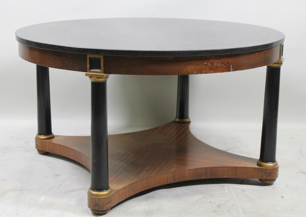 VINTAGE BLACK GRANITE TOP COFFEE TABLE (1 of 3)