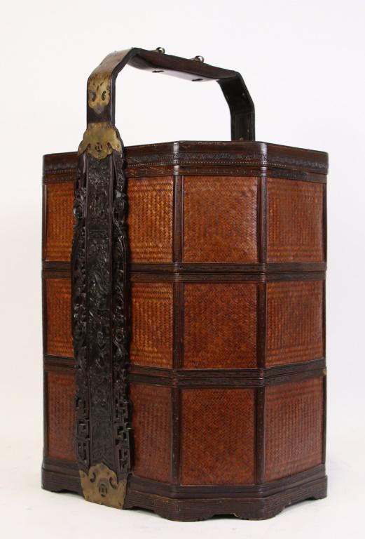 CHINESE THREE STACK WOVEN BASKET (1 of 1)