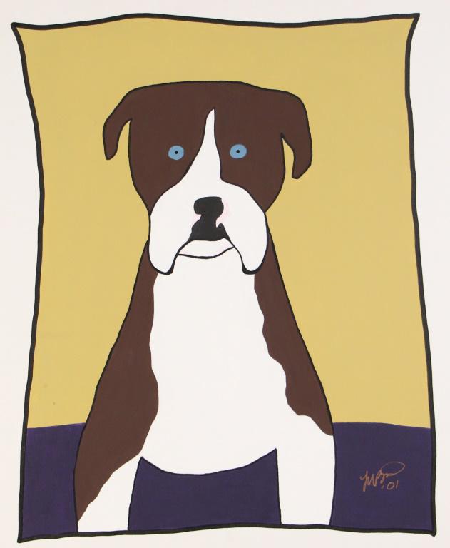 BOXER ACRYLIC ON CANVAS: BOXER ACRYLIC ON CANVAS. Height: 28 in. by Width: 24 in. by Depth: 2 1/2 in.