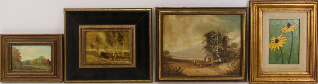 LOT OF FOUR LANDSCAPE OIL ON PANEL PAINTINGS (1 of 1)