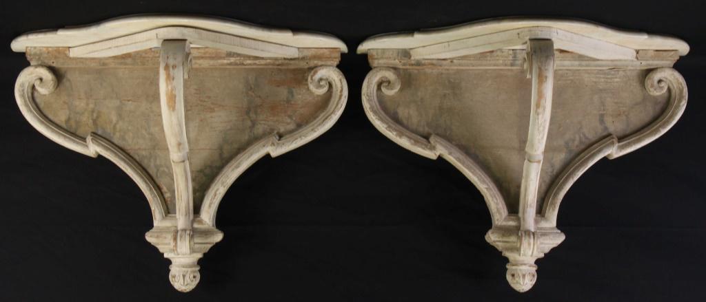 PAIR OF MARBLE TOP WALL BRACKETS (1 of 3)