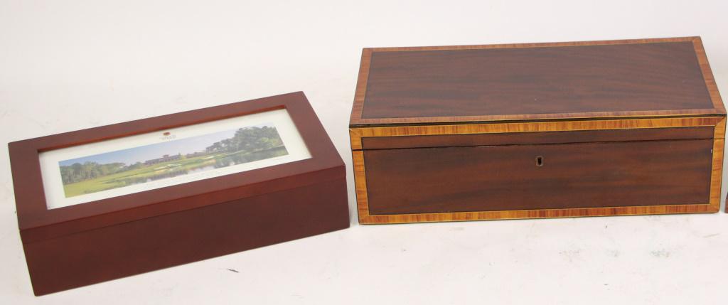 LOT OF TWO 19th MAHOGANY BOXES. (1 of 1)