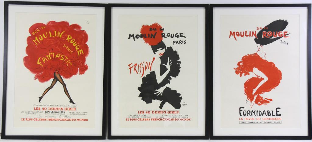 SET  OF 3 BAL DE MOULIN ROUGE POSTERS (1 of 6)