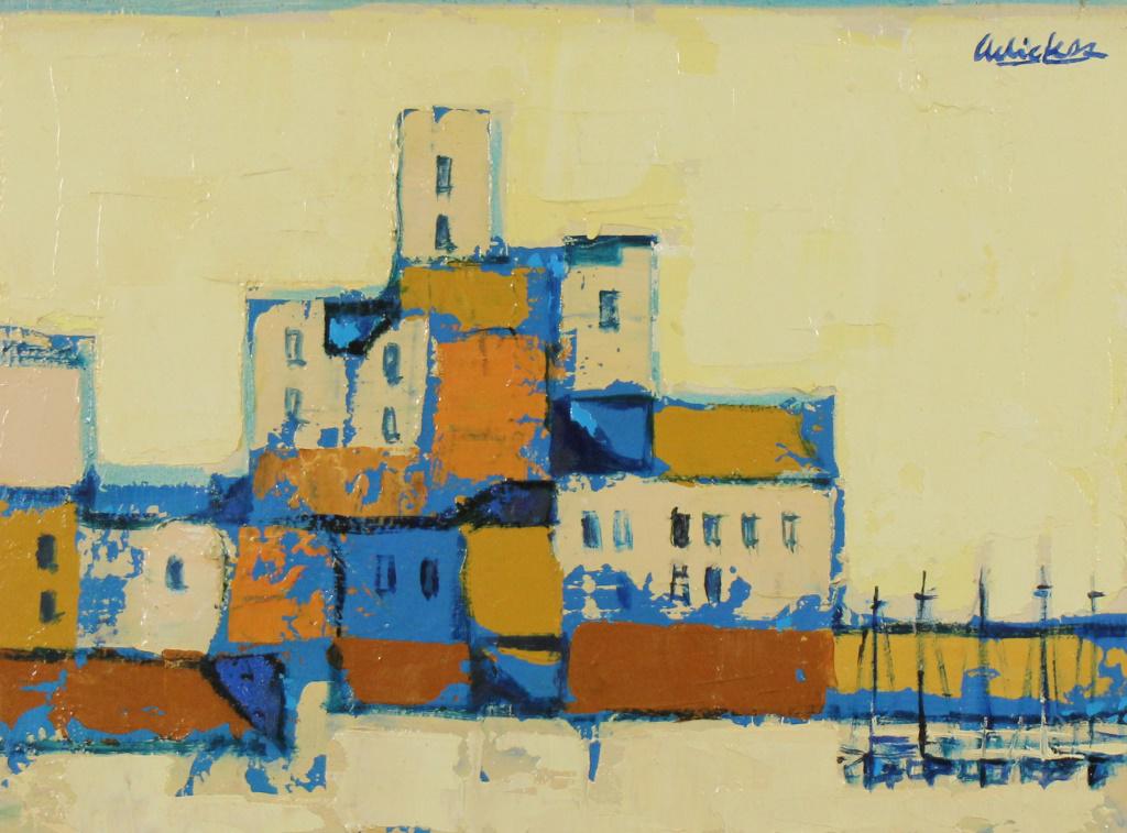 DAVID ADICKES OIL ON PANEL PAINTING: DAVID ADICKES OIL ON PANEL PAINTING. Height: 20 1/2 in. by Width: 24 1/2 in.