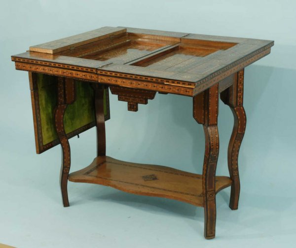 MOROCCAN STYLE GAME TABLE WITH MOTHER-OF-PEARL