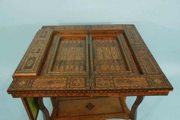 MOROCCAN STYLE GAME TABLE WITH MOTHER-OF-PEARL - 2