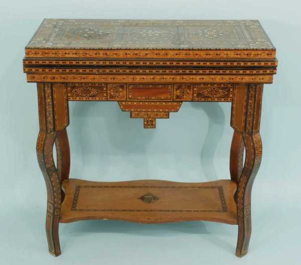 MOROCCAN STYLE GAME TABLE WITH MOTHER-OF-PEARL - 9