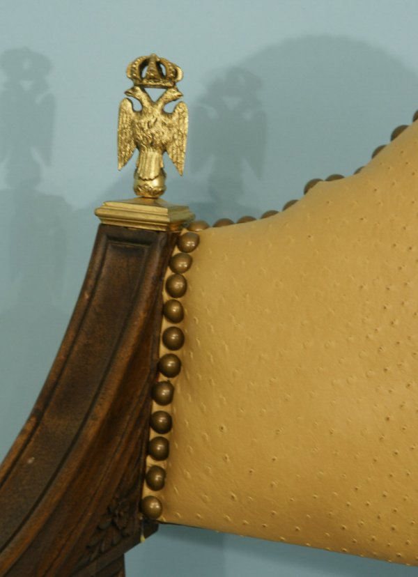 A PAIR OF OSTRICH LEATHER SAVONAROLA CHAIRS - 3