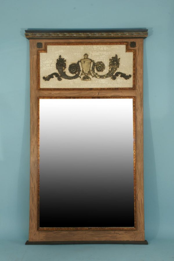 A TRUMEAU WITH BEVELED MIRROR