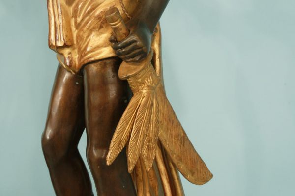 PAIR OF BRONZE MALE AND FEMALE LIGHT BEARER - 9