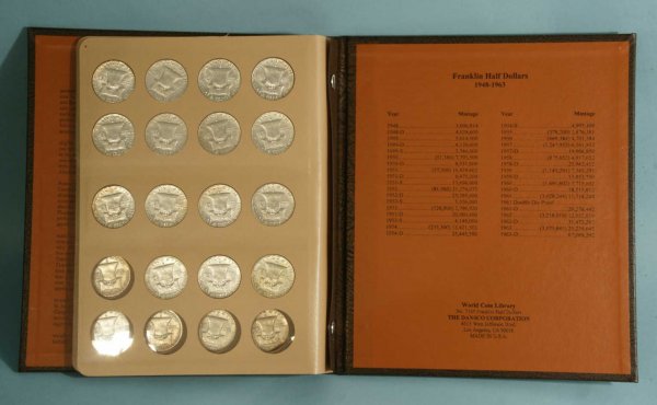 COMPLETE SET OF FRANKLIN SILVER HALF DOLLARS - 4