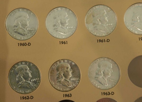 COMPLETE SET OF FRANKLIN SILVER HALF DOLLARS - 6