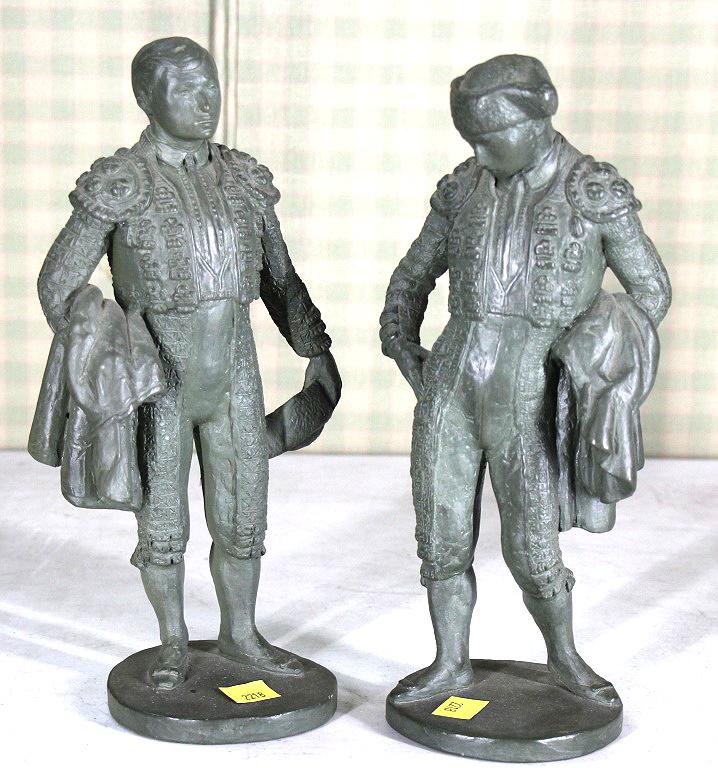 PAIR OF PLASTER MATADOR FIGURES: PAIR OF PLASTER MATADOR FIGURES. Height: 11 in. by Width: 4 in. by Depth: 4