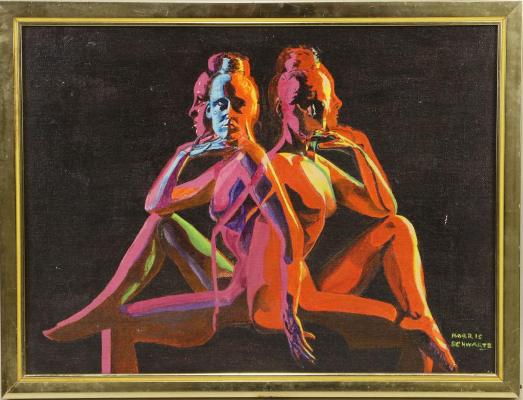 MORRIS SCHWATZ "GEMINI" ACRYLIC PAINTING (1 of 2)