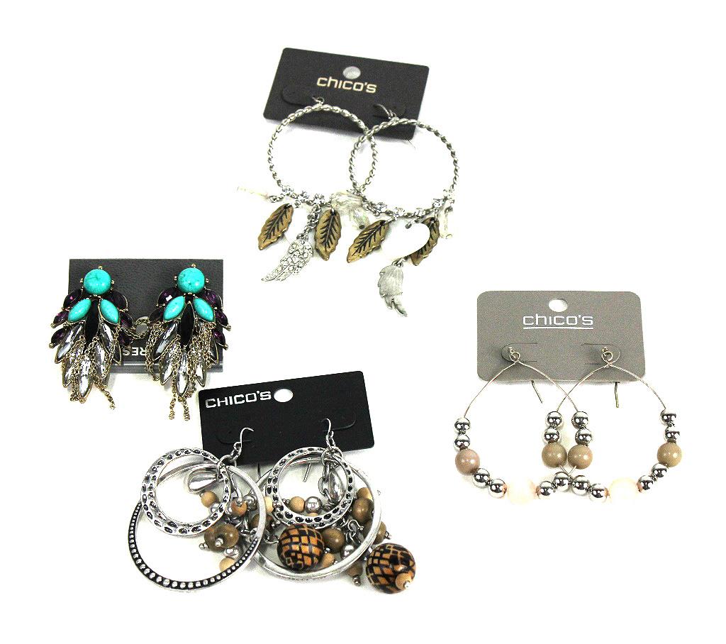 4 PAIRS OF VARIOUS DESIGNER SILVER EARRINGS (1 of 8)