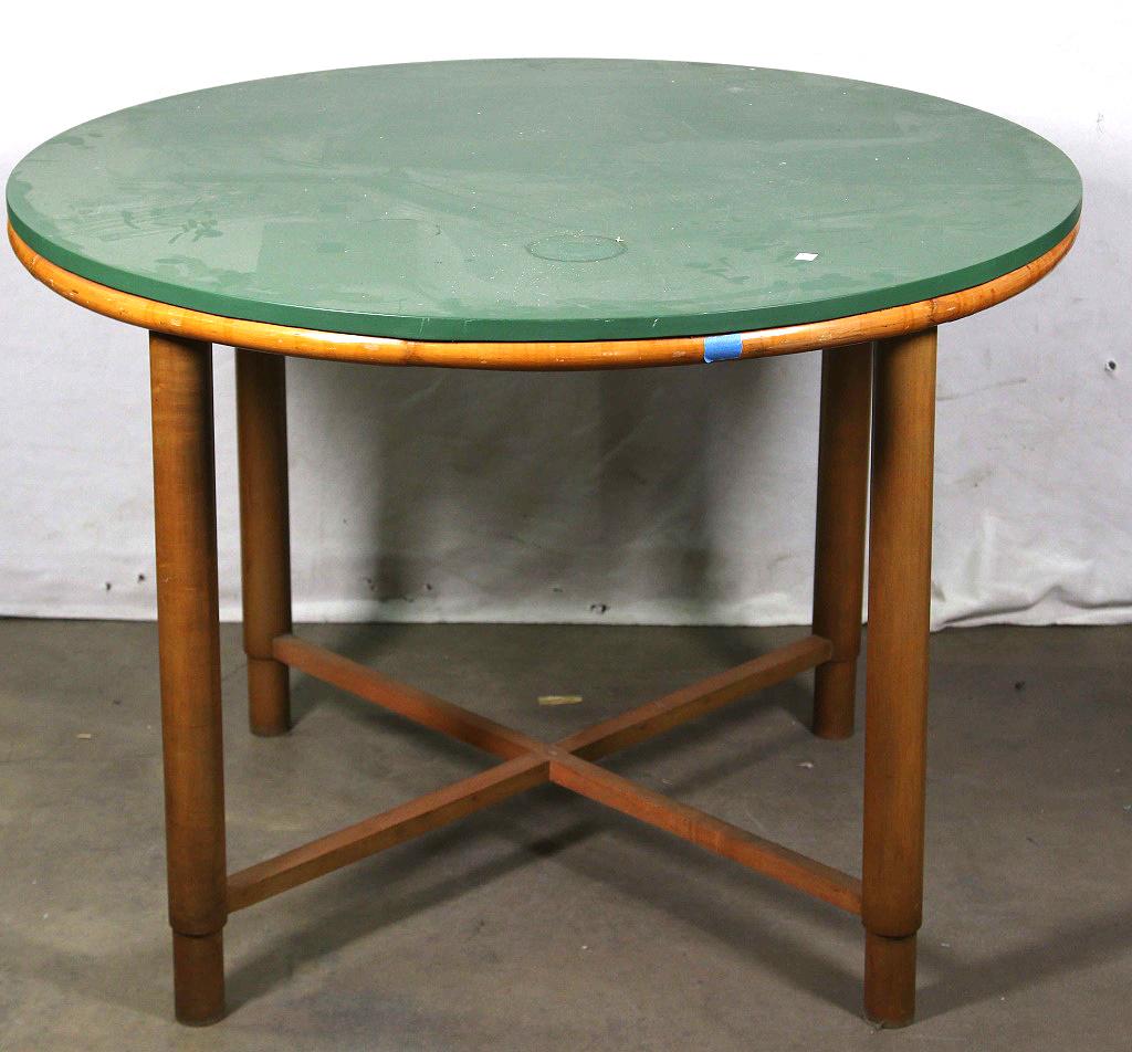 WOODEN BASE FELT TOP GAME TABLE (1 of 3)