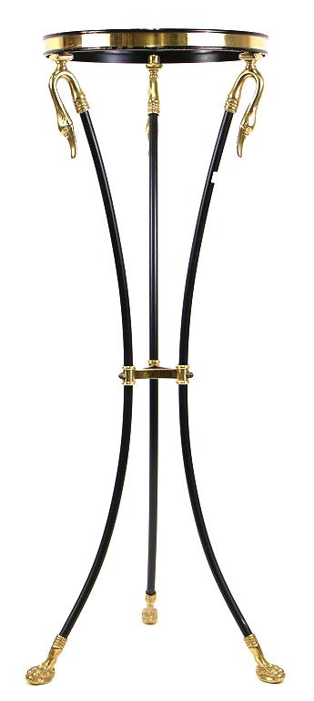 EMPIRE STYLE METAL BASE GLASS TOP PEDESTAL TABLE (1 of 4)
