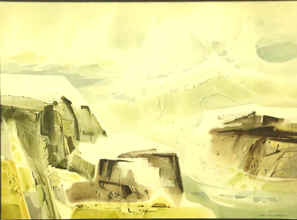 ROBERT ERIC MOORE "DRILLING TOOLS" WATERCOLOR (1 of 3)