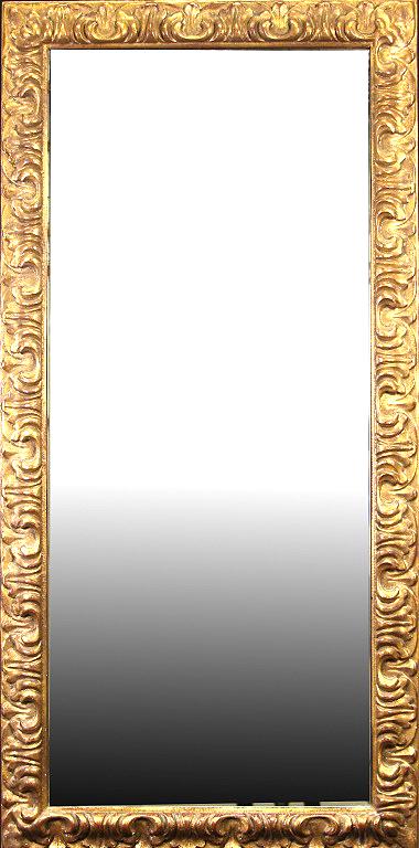 CARVED AND GILT FRAMED BEVELED GLASS MIRROR (1 of 3)