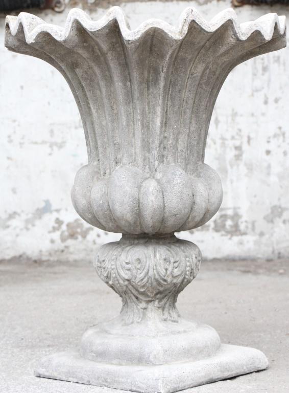 CAST PLASTER GARDEN URN/PLANTER (1 of 2)