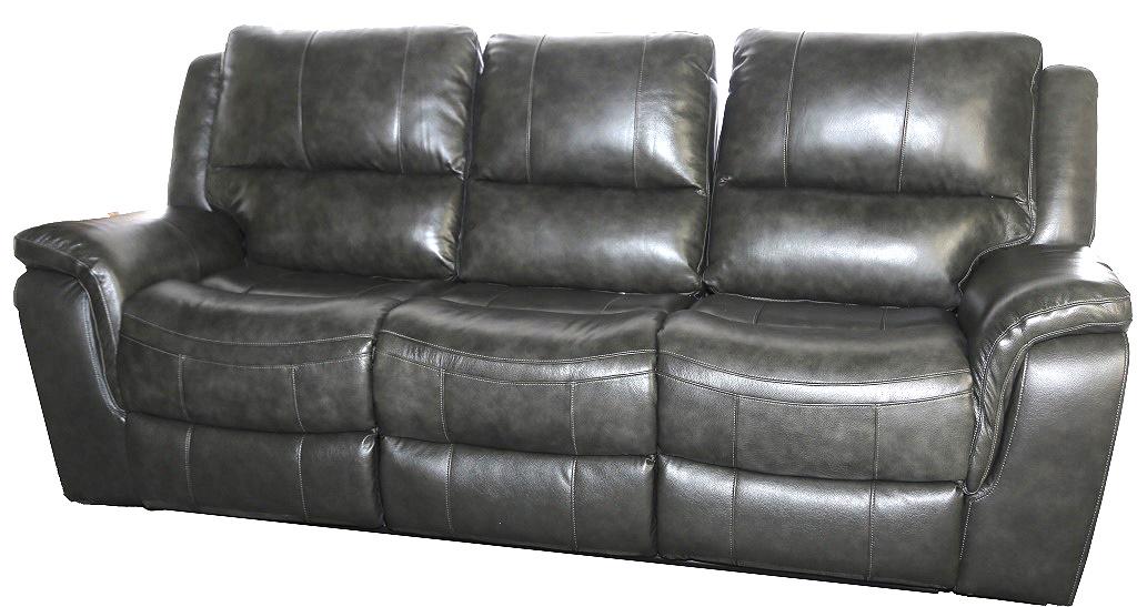 CHARCOAL GREY GRAIN LEATHER POWER SOFA (1 of 4)