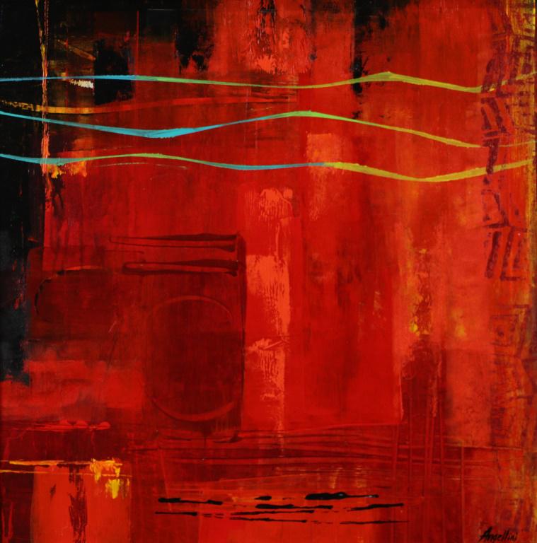 ANGELLINI "UNTITLED" ABSTRACT ACRYLIC (1 of 2)