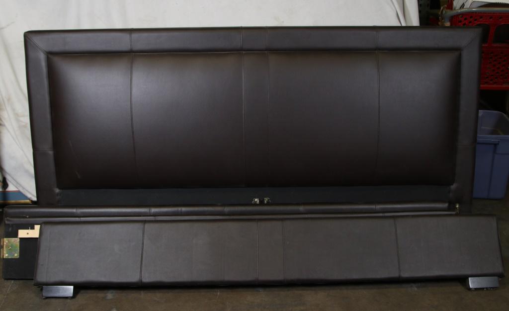 KING SIZE BROWN LEATHER BED (1 of 3)