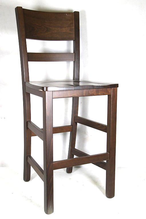 SET OF THREE WOODEN BAR STOOLS (1 of 3)