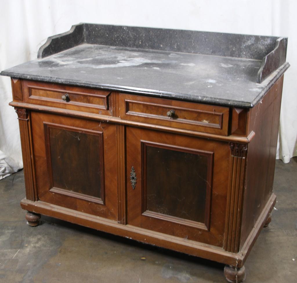 ANTIQUE BLACK MARBLE WASH STAND (1 of 3)
