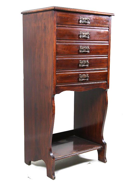 VINTAGE MAHOGANY FIVE DRAWER CHEST (1 of 5)