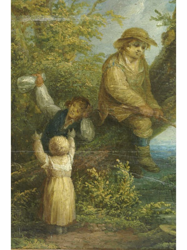 FRAMED OIL ON CANVAS OF FISHERMAN - 2