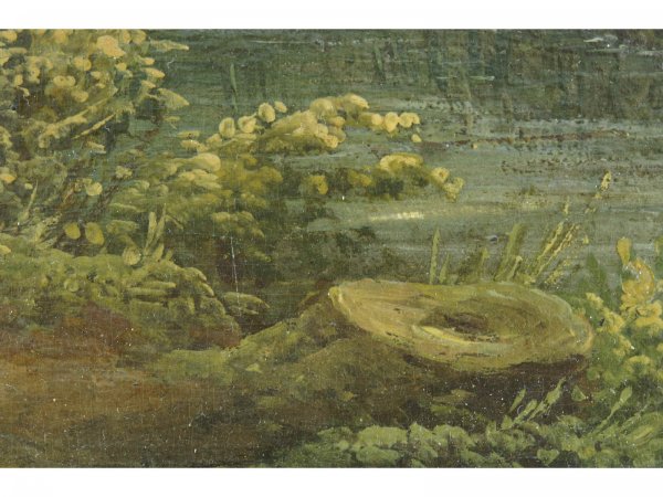 FRAMED OIL ON CANVAS OF FISHERMAN - 7