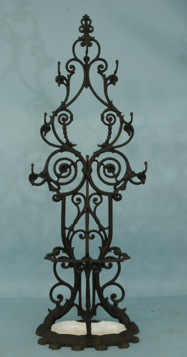 170A: ANTIQUE CAST IRON HALL TREE, CIRCA 1890's