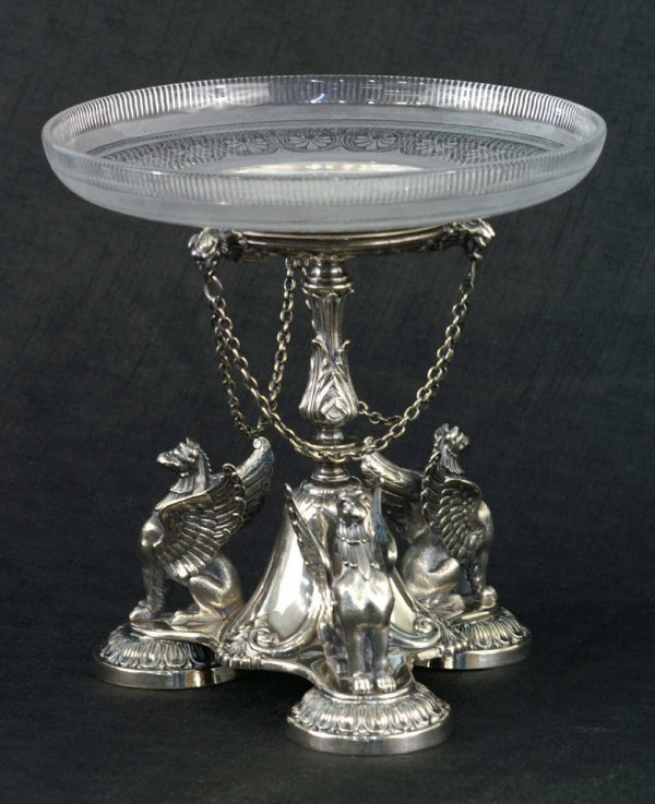 VICTORIAN SILVERPLATE PLATEAUS WITH A GRIFFIN BASE - 2