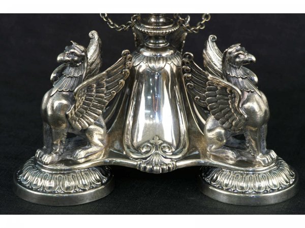 VICTORIAN SILVERPLATE PLATEAUS WITH A GRIFFIN BASE - 3