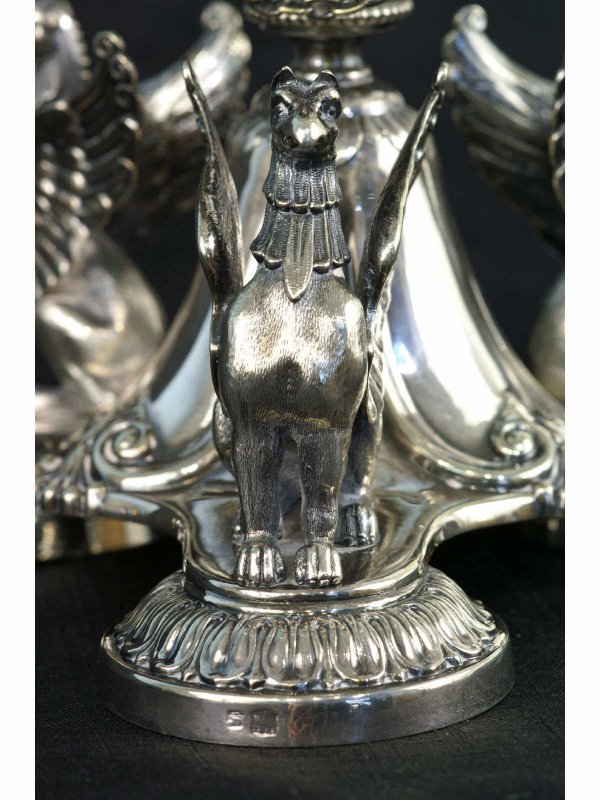VICTORIAN SILVERPLATE PLATEAUS WITH A GRIFFIN BASE - 6