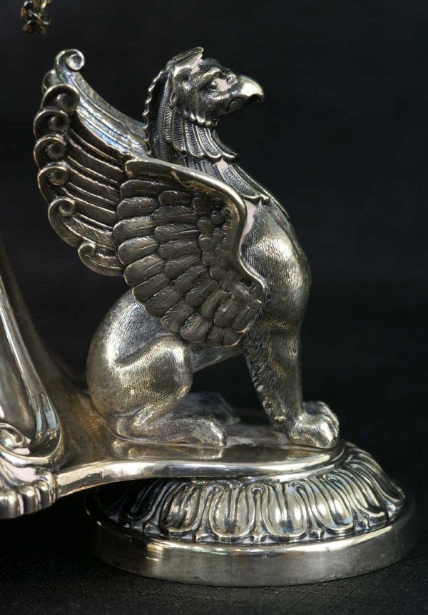 VICTORIAN SILVERPLATE PLATEAUS WITH A GRIFFIN BASE - 7