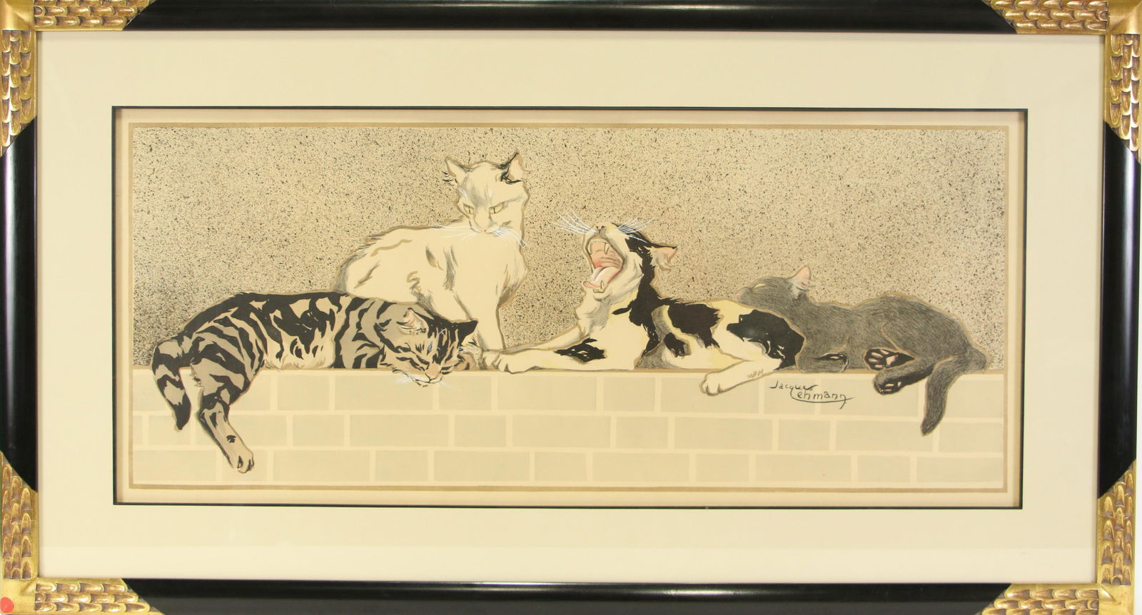 Jacques Lehmann Chats Sur Un Muret Cat Poster Jun 27 Lewis Maese Antiques Auction In Tx Jacques Lehmann Chats Sur Un Muret Cat Poster Jun 27 Lewis Maese Antiques Auction In Tx