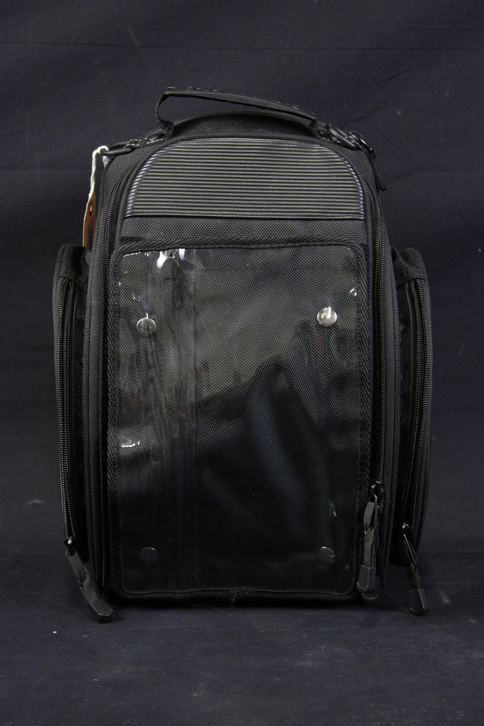 MOTORCYCLE SADDLEBAG: MOTORCYCLE SADDLEBAG - **FROM THE JOHN WALTON ESTATE** Height: 17 in. by Width: 12 in. by Depth: 9